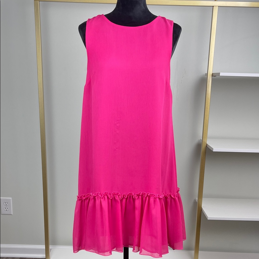 Tommy Hilfiger Sleeveless Pink Ruffle Hem Dress Ladies Size 8
